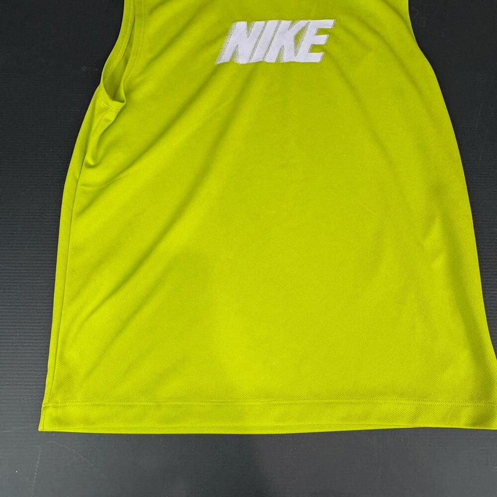 Nike dri fit  yellow tank top with white logo youth large